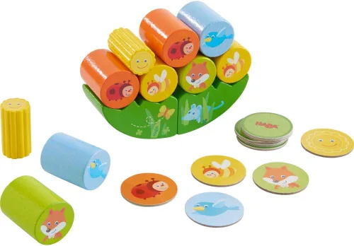 Miniatura 3 de HABA - Juego de apilamiento Fox, juguete de madera para más de 2 años, juego de habilidades motoras con prado tambaleante y 10 piedras apilables