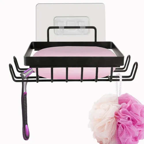 Miniatura 8 de Soporte para Jabonera Carrie Joe Sin Perforación Acero Inoxidable 304 Resistente al Óxido Montado en la Pared Soporte para Jabón y Esponja para Baño