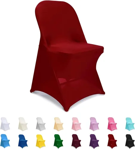 Miniatura 23 de ManMengJi Fundas para sillas plegables amarillas, fundas universales para sillas de 6 piezas, se adaptan a la mayoría de sillas plegables sin