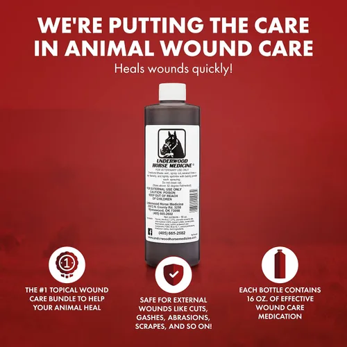 Miniatura 2 de Underwood Horse Medicine - Spray para heridas para una curación rápida, fácil y eficaz de cortes, rasguños, desgarros y pinchazos sin envolver