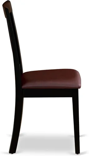 Miniatura 7 de East West Furniture ANTI5-BLK-LC - Juego de mesa de comedor de 5 piezas para 4 personas, incluye una mesa de cocina redonda con pedestal y 4 sillas