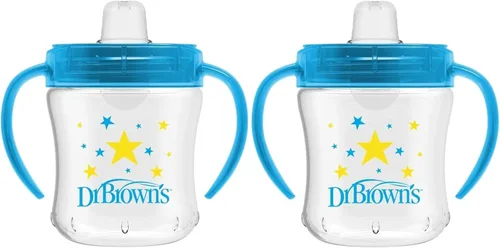 Miniatura 13 de Dr. Brown's Milestones Vaso de aprendizaje con boquilla suave con asas, Conejito Rosa Héroe, libre de BPA, 9 oz/270 mL, 9m+ Pink Bunny Hero