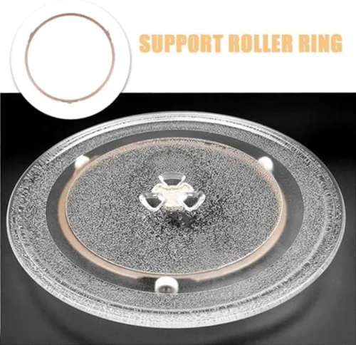 Miniatura 4 de Juego de 2 soportes de rodillos circulares con ruedas de 0.551 in de diámetro y anillo de plástico de 17 3.1 in para tocadiscos de microondas