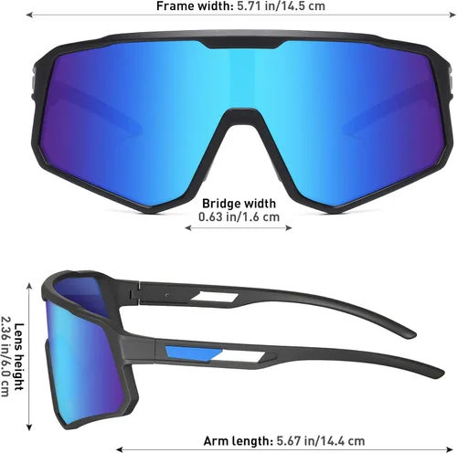 Miniatura 2 de Gafas de sol de ciclismo para hombres y mujeres, gafas de sol deportivas polarizadas con protección UV para ciclismo, correr, béisbol
