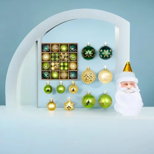 Miniatura 13 de Juego de 44 adornos de bolas de Navidad, adornos de bolas de Navidad inastillables para Navidad, vacaciones, corona y decoraciones de fiestas