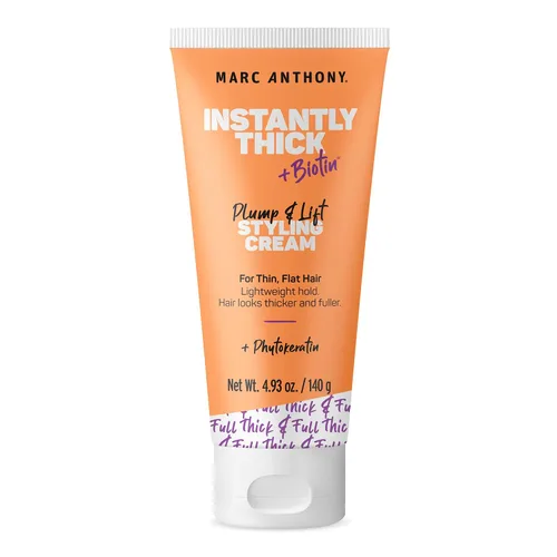 Marc Anthony Crema de peinado engrosante para cabello fino y plano, grueso al instante, crema voluminizadora para el cabello con biotina, sujeción