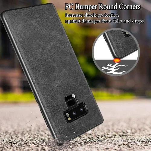 Miniatura 7 de Funda para Samsung Galaxy Note 9, delgada, de piel sintética, estilo vintage, a prueba de golpes, ligera, de poliuretano termoplástico suave