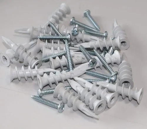 Miniatura 5 de Anclajes de plástico autoperforantes para paneles de yeso con tornillos, tornillos de expansión, 40 piezas (20 pares)
