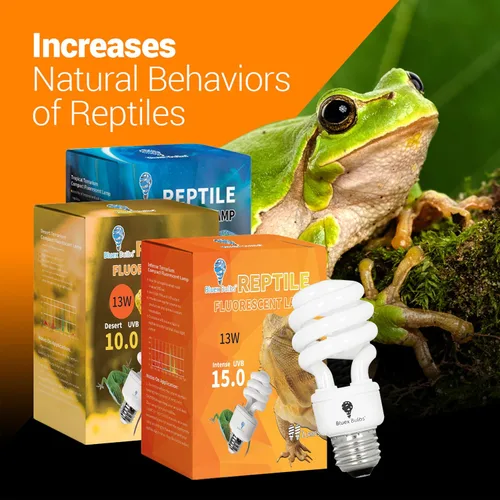 Miniatura 6 de Paquete de 2 bombillas para reptiles de 13 W, luz UVA UVB del desierto, luz de reptil UVB 10.0, bombilla de terrario fluorescente compacta adecuada