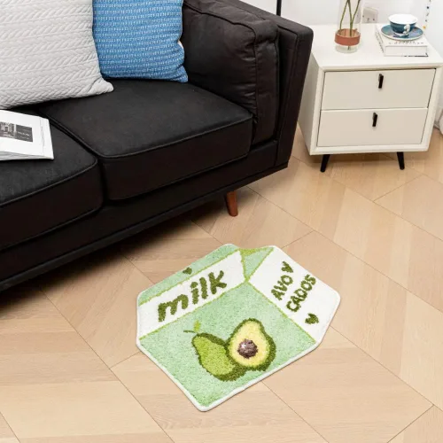 Miniatura 7 de Alfombra de baño con aguacate y frutas para baño, bonita alfombra de baño verde para niños, antideslizante, alfombra de baño de frutas
