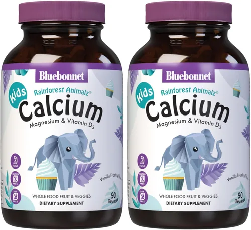 Miniatura 9 de Super Earth Rainforest Animalz: calcio, magnesio y vitamina D3, sabor vainilla natural, 90 masticables, 743715001961, 1, 1