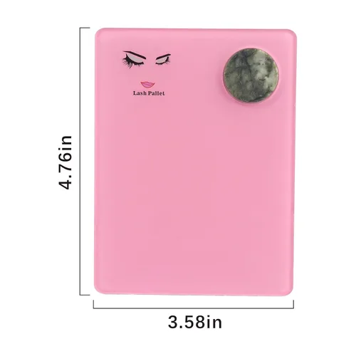 Miniatura 2 de Juego de soportes de extensión de pestañas -2 en 1 paleta de extensión de pestañas acrílicas + juego de piedra redonda de jade para injerto