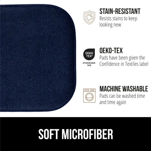 Miniatura 5 de GORILLA GRIP Juego de 2 cojines antideslizantes para silla, no requieren ataduras, almohadillas de espuma viscoelástica para comedor, mesa