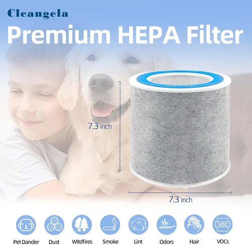 Miniatura 3 de Filtro de repuesto HP102 compatible con purificador de aire Shark HP100 HP102 HP102PET HP132 HC450 HC451 HC452 HC455 Paquete de 2 filtros