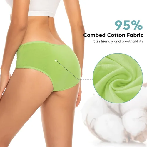 Miniatura 2 de Benirap Ropa interior de algodón suave para mujer, bragas hipster transpirables, paquete de 5 o 6