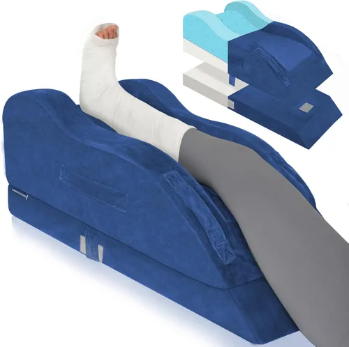 Miniatura 10 de KingPavonini Adjustable Leg Elevation Pillows for After Surgery, Ergonomic Curve Keeps Knee Straight, Memory Foam Leg Pillow Elevation for Blood