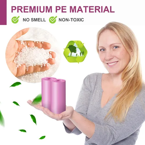 Miniatura 4 de Charmount Bolsas de basura pequeñas para baño, bolsas de basura de 4 galones para cocina, dormitorio, sin perfume, 80 unidades, color rosa intenso