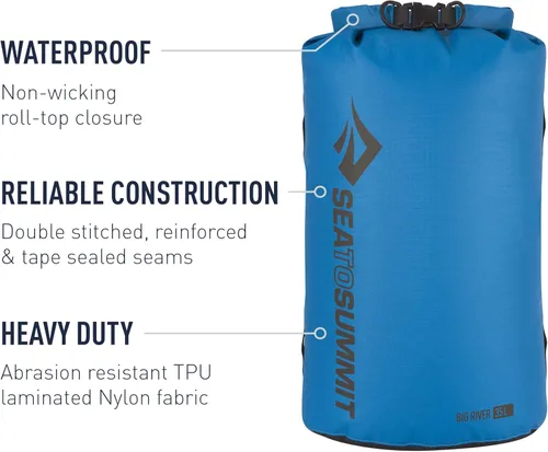 Miniatura 3 de Sea to Summit Big River Dry Bag, Ultra-Durable Roll-Top Dry Storage Azul Real