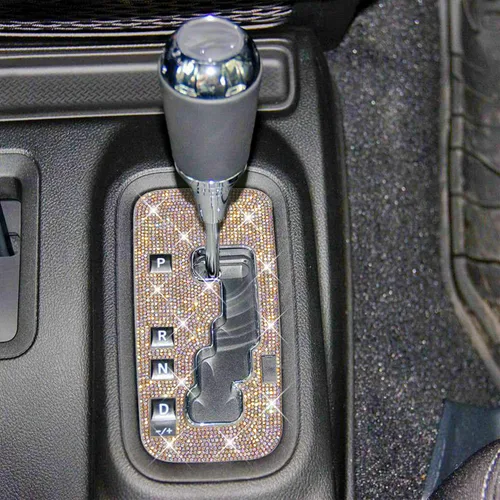 Miniatura 7 de Para Jeep Wrangler JK JKU Accesorios 2012 2013 2014 2015 2016 2017 2018 Bling Gear Shift Box Frame Cover Trim Panel Sticker para mujeres y hombres