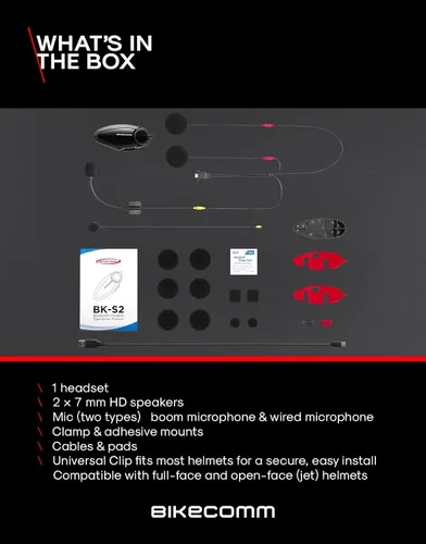 Miniatura 8 de BIKECOMM BK-S2 - Intercomunicador de auriculares Bluetooth para motocicleta, altavoces inalámbricos de alcance de 3,937.0 ft, sistema de Negro_nuevo