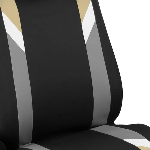 Miniatura 4 de Fundas para asientos en 3 filas modernas de alta calidad FH GROUP FH-FB033217 color beige y negro, para la mayoría de los autos, camionetas, SUV