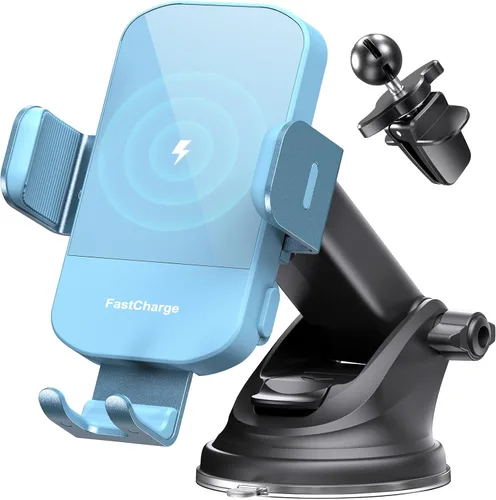Cargador inalámbrico para automóvil, carga rápida de 15 W, soporte de teléfono para iPhone 15 14 13 12 11 Pro Max Xs, Samsung Galaxy S24 Ultra S23