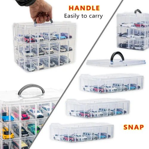 Miniatura 3 de YYDS Estuche de almacenamiento para 30 ruedas calientes, organizador de almacenamiento de autos de juguete para autos de caja de cerillas, soporte