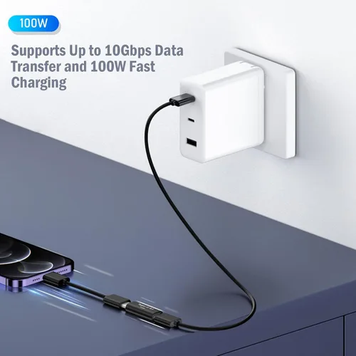 Miniatura 4 de Pastall Paquete de 5 adaptadores USB C hembra a hembra. Extensor Usbc. Acoplador USBC soporta transferencia de datos de hasta 10 Gbps y carga rápida