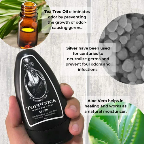Miniatura 6 de Classic ToppCock Silver Ball - Gel desodorante para hombres, control de olores sin enjuague para ingle y áreas íntimas, comodidad antirozaduras