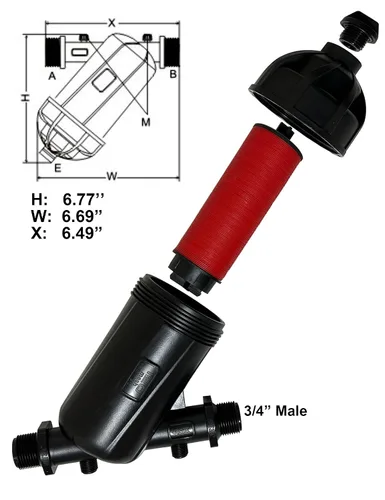 Miniatura 2 de Filtro de riego por goteo Filtro de disco Y de 1 pulgada - Rosca de tubo macho NPT 120 Malla para agricultura Césped Jardín Riego y Conectores