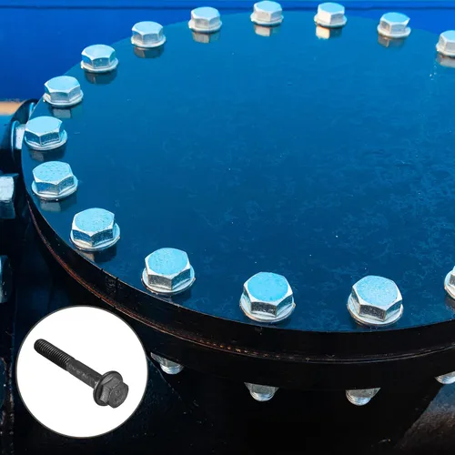 Miniatura 3 de METALLIXITY Pernos de cabeza hexagonal con brida (M6x40mm) 5pcs, perno de brida hexagonal Tornillo de media rosca, para sujetadores de hardware