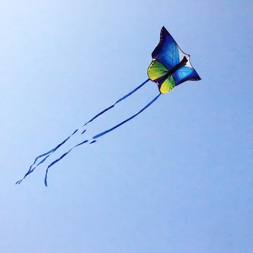 Miniatura 2 de Cometa de mariposa de 53 pulgadas con líneas voladoras fácil de volar para niños y adultos