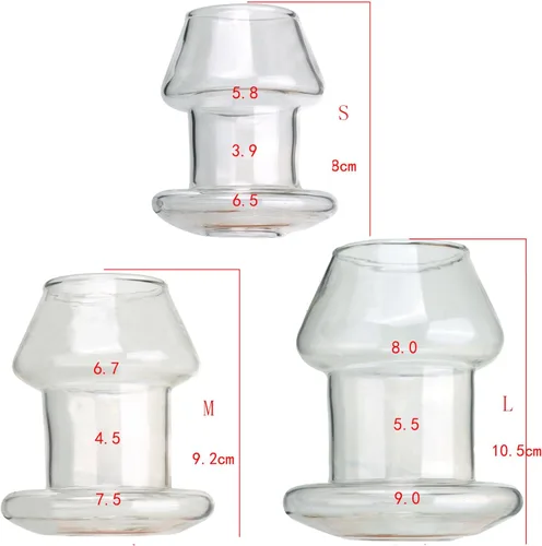 Miniatura 7 de Tubo de vidrio transparente hueco con tapón anal para masturbación masculina y femenina Juguetes sexuales para adultos