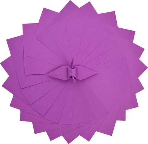 Miniatura 12 de 100 Origami de doble cara púrpura oscuro, 3 x 3 pulgadas, papel cuadrado fácil de plegar para plegar, grúas, álbum de recortes (P04)