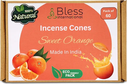Miniatura 104 de Bless International Flor de naranja 100% natural - Conos de incienso hechos a mano, sumergidos a mano, orgánicos, sin productos químicos