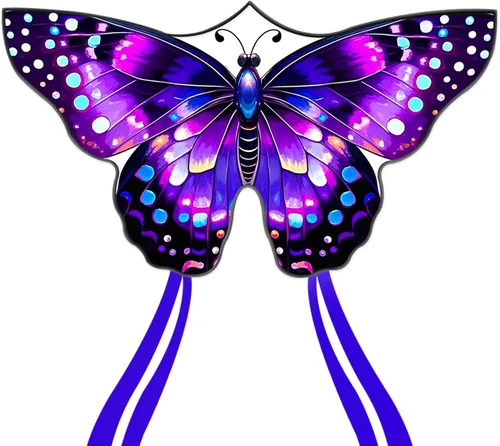 Miniatura 13 de Cometas de mariposa para niños y adultos, fácil de volar, cometa grande de una sola línea para niños y niñas, cometa de playa de 55 x 28 pulgadas