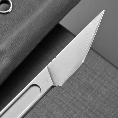 Miniatura 4 de CCanku C1104 - Cuchillo de hoja fija D2 con mango de acero inoxidable para supervivencia, herramienta EDC, camping al aire libre con funda K plateado