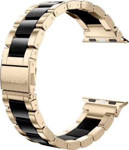 Miniatura 27 de Wearlizer - Correa compatible con Apple Watch de 38/40/41/42 mm; pulseras de moda para mujer, acero inoxidable + resina metálica de repuesto
