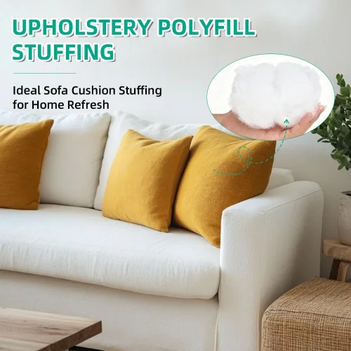 Miniatura 9 de Welacer Relleno de poliéster de 1.1 libras, relleno de almohada de poliéster lavable a máquina, relleno de fibra blanca de primera calidad, suave