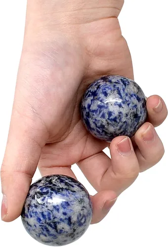Miniatura 3 de Fengshuibringluck Bolas de salud chinas Baoding de cristal natural de 1.6 pulgadas para terapia de manos, ejercicio y alivio del estrés