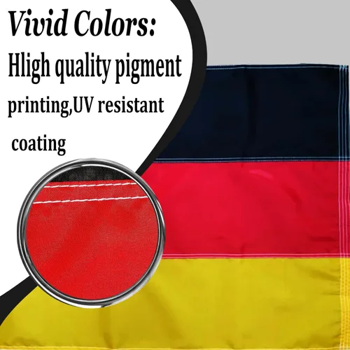 Miniatura 5 de Bandera de Alemania 3 x 5 para exteriores con rayas cosidas, banderas nacionales alemanas resistentes, 3 x 5 pies, material de poliéster con 2