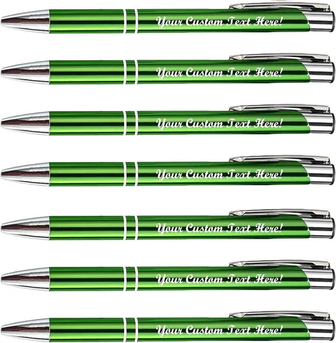 Bolígrafo personalizado de tinta negra para eventos, ferias comerciales, paquete de 50 Verde