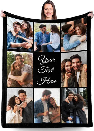 Miniatura 12 de Regalos personalizados para novio, novia, regalo personalizado para marido y esposa, mantas personalizadas con imágenes, manta de fotos