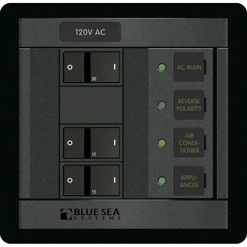 Blue Sea Systems 1214 120 voltios CA principal + 2 posiciones, negro