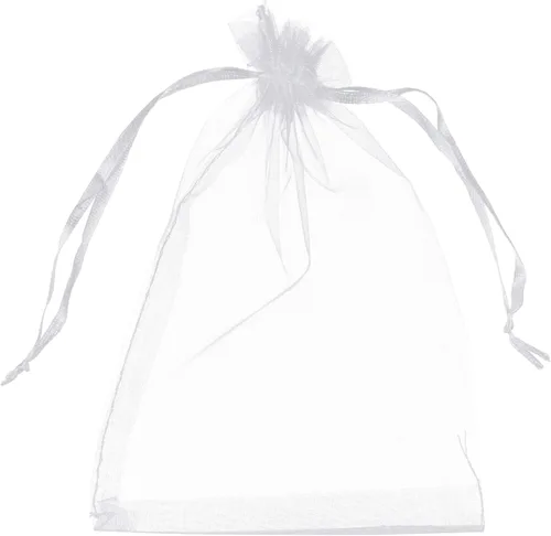 Miniatura 16 de Volanic 100 bolsas de regalo de organza con cordón transparente de 4 x 6 pulgadas, bolsa de regalo de joyería, fiesta, Navidad, bolsas de dulces
