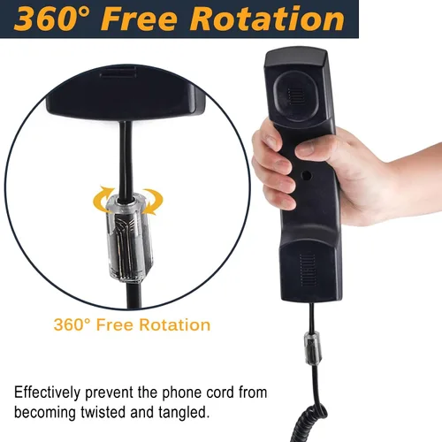 Miniatura 3 de 1 juego de cable desenredante para teléfono celular, 1 paquete de cable fijo giratorio de 360 grados/antienredos y 1 cable de teléfono de 7.5 pies