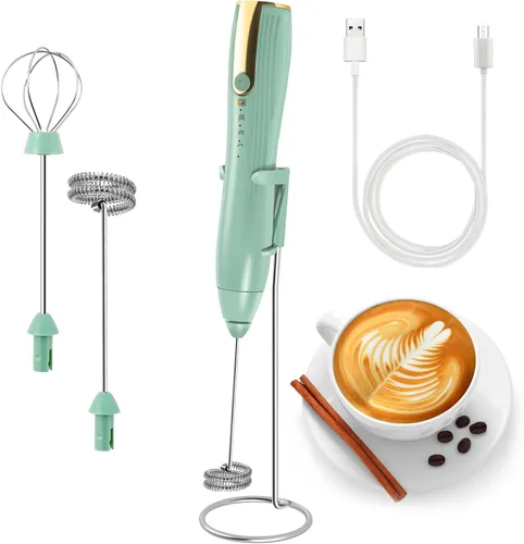 Miniatura 8 de Potente espumador de leche de mano, batidora de bebidas, máquina de espuma eléctrica recargable, espumador de café, batidora de mano, para café