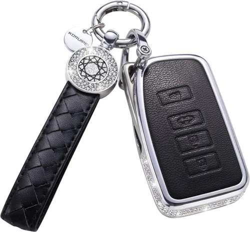 Miniatura 20 de Funda para llavero compatible con Volvo, cuero negro con cristal de protección de 360 grados para XC90, XC60, XC40, S60, S90, V60, V90, Polestar 1