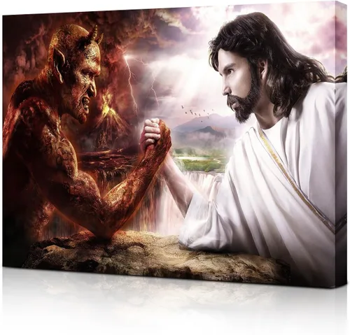 Miniatura 2 de SEVOJO Impresión artística religiosa del Sagrado Corazón de Jesús, decoración de pared cristiana, póster inspirador de fe, decoración de iglesia