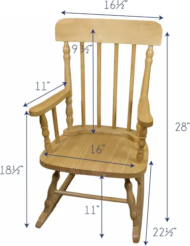 Miniatura 2 de My Bambino Mecedora de madera personalizada para niños Mecedora natural para niños (safari) Silla infantil con nombre personalizado Baby